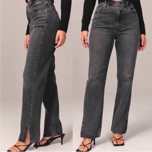 Abercrombie & Fitch 90s Straight Ultra Hi Rise Split Hem Jeans, Curve Love